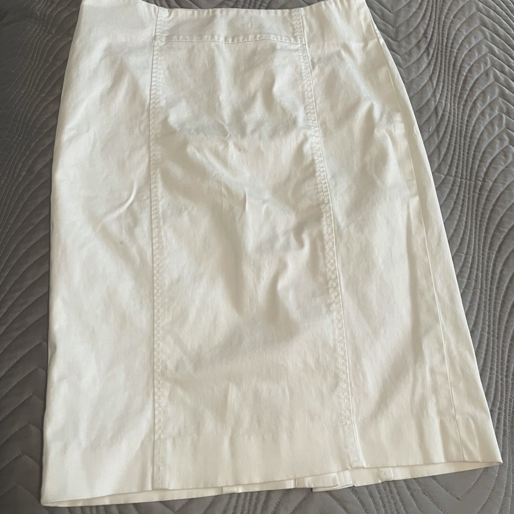 Ann Taylor Loft white midi skirt